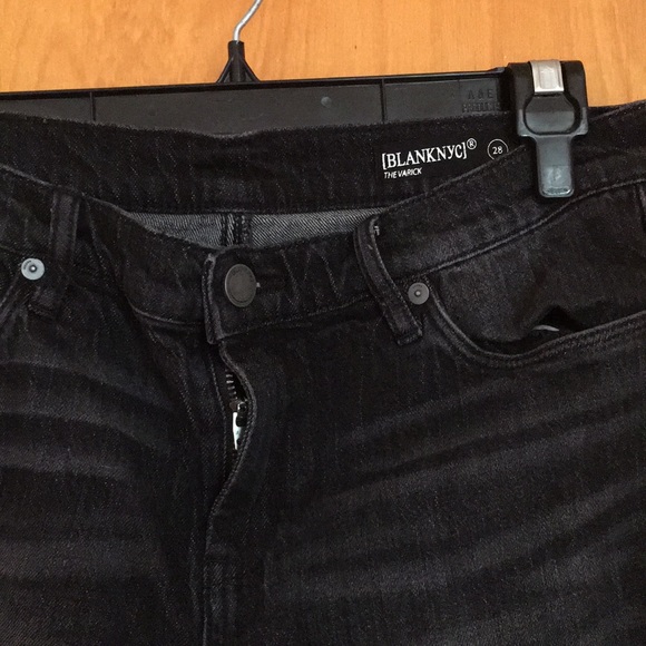 Blank nyc black distressed “the varick” jeans 28 - Picture 2 of 5